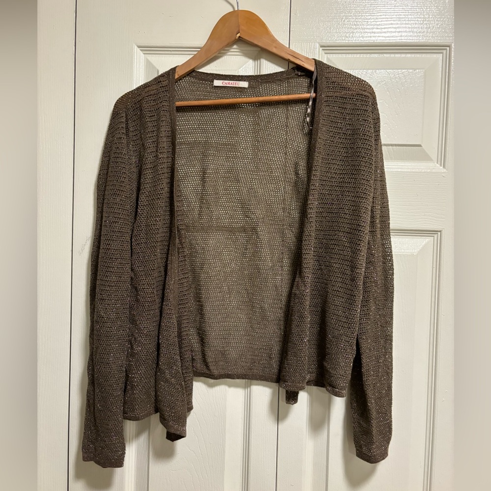 Olive green sparkly cardigan